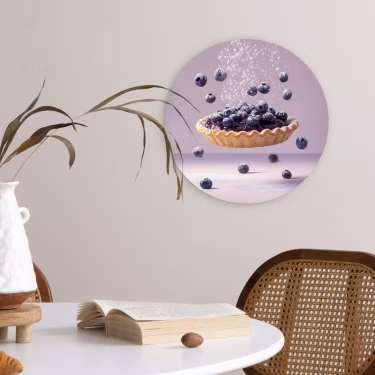 Eten - Taart - Bessen - Blauw Wandcirkel plexiglas klein -sfeer4
