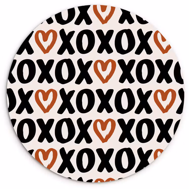 Liefde - Patroon - Typografie Wandcirkel plexiglas klein 852 -3d