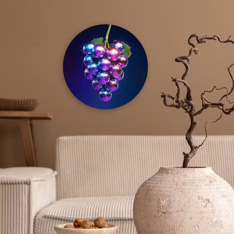 Paars - Disco - Feest - Druif Wandcirkel plexiglas klein -sfeer1