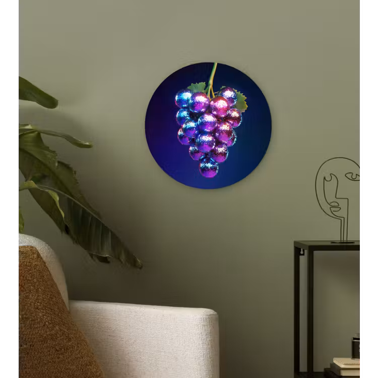 Paars - Disco - Feest - Druif Wandcirkel plexiglas klein -sfeer3