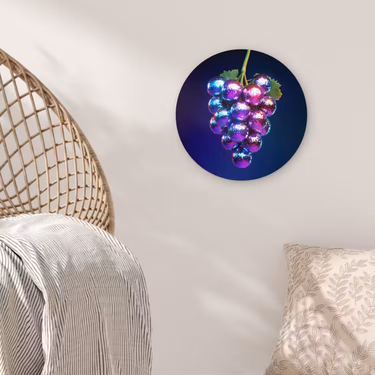 Paars - Disco - Feest - Druif Wandcirkel plexiglas klein -sfeer5