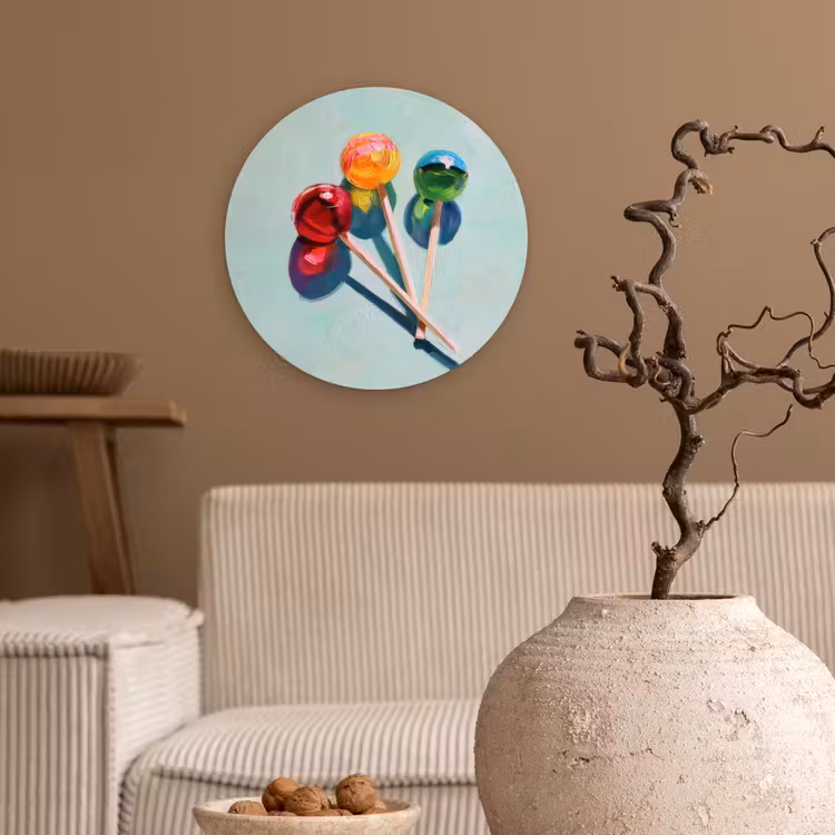 Lollys - Schaduw - Drie - Blauw Wandcirkel plexiglas klein -sfeer1