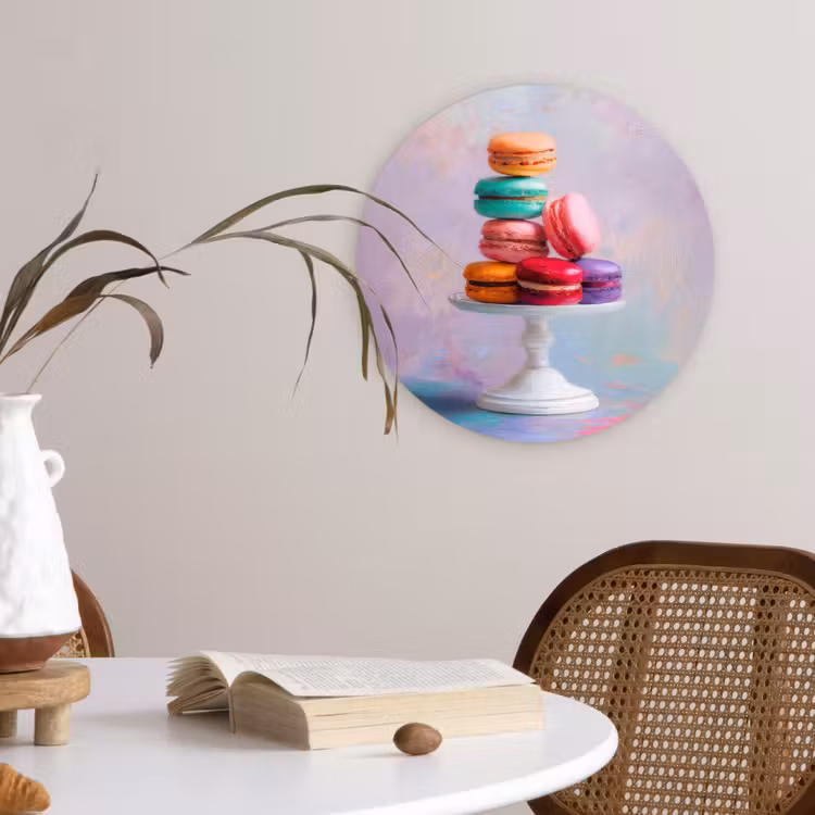 Macarons - Schaal - Pastel - Kleurrijk Wandcirkel plexiglas klein -sfeer4