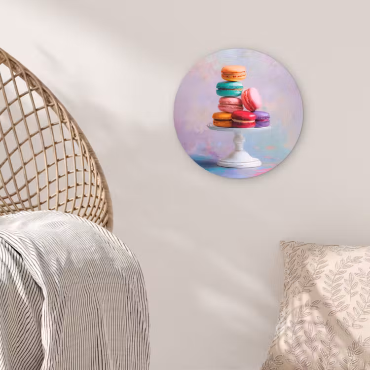 Macarons - Schaal - Pastel - Kleurrijk Wandcirkel plexiglas klein -sfeer5