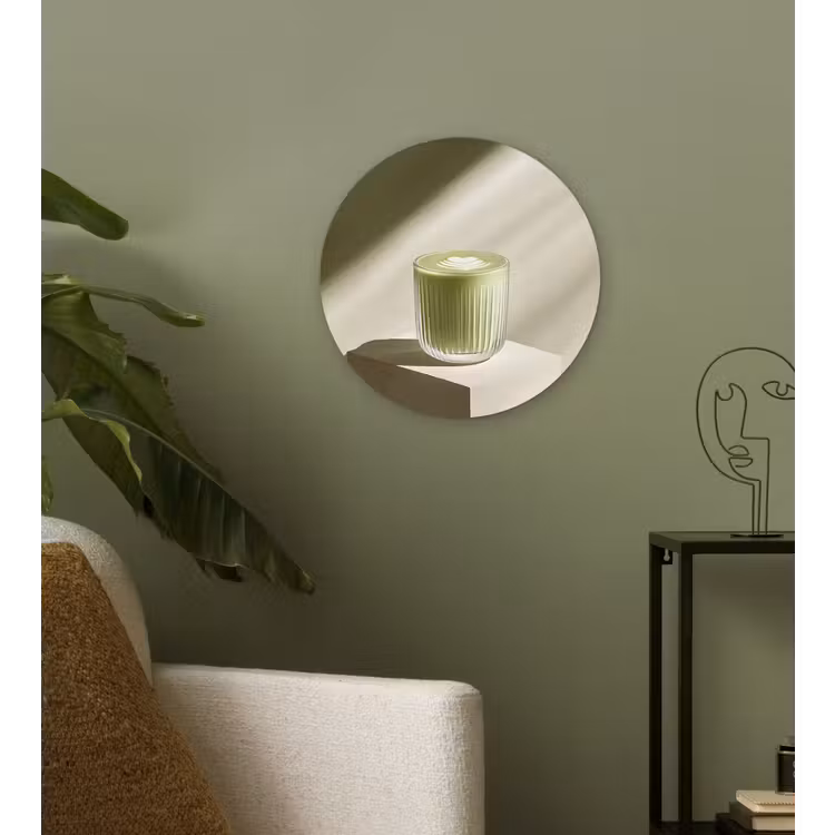 Matcha - Glas - Groen - Minimalistisch Wandcirkel plexiglas klein -sfeer3