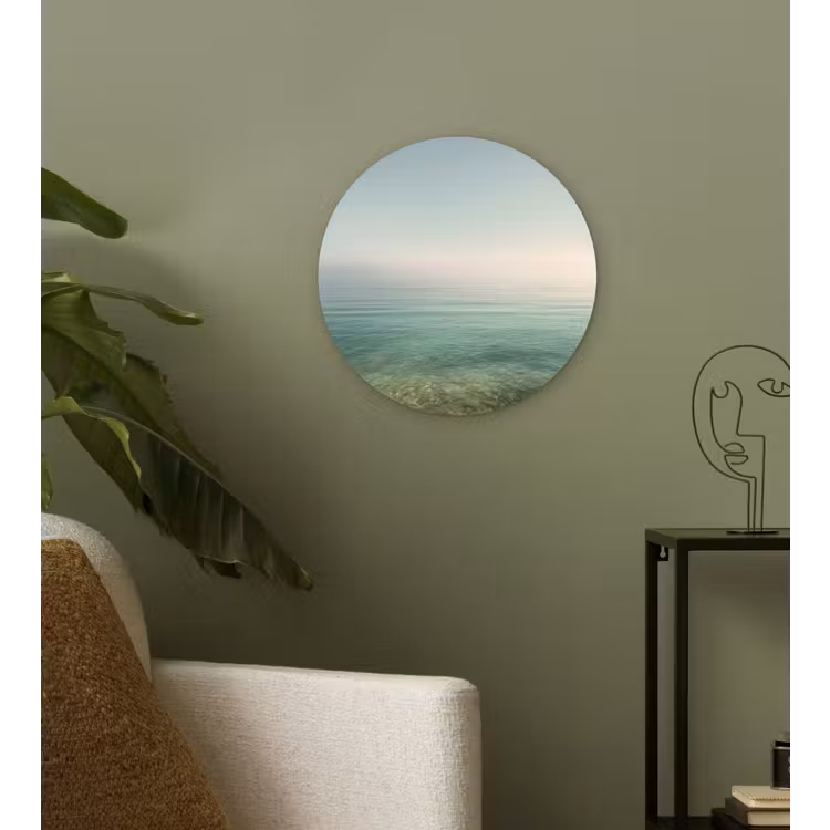 Zee - Horizon - Blauw - Mist Wandcirkel plexiglas klein -sfeer3