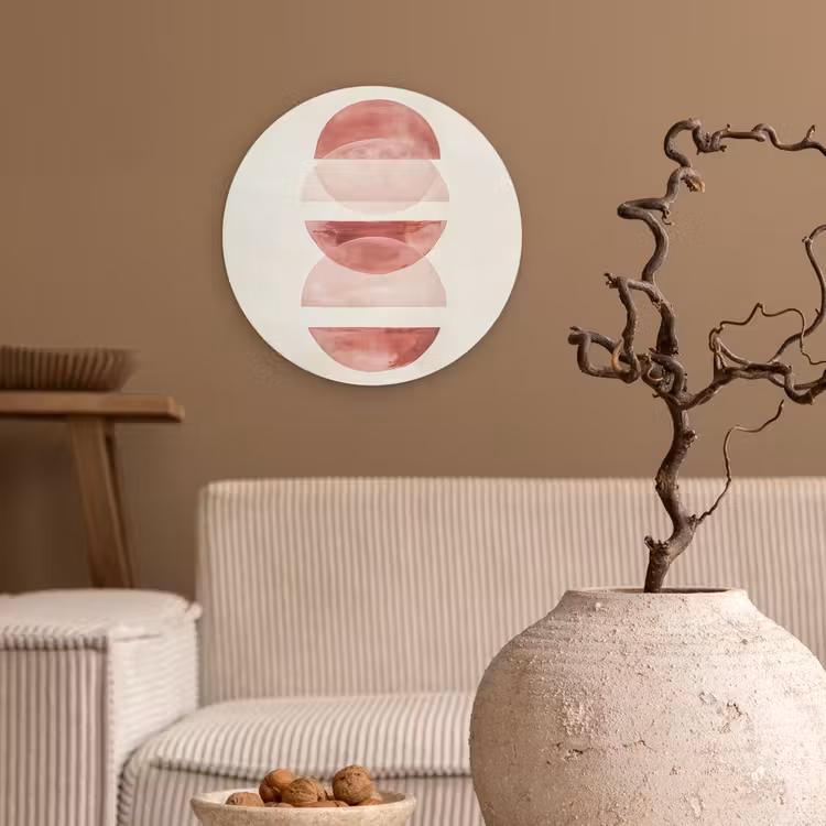 Minimalistisch - Cirkels - Roze Wandcirkel plexiglas klein -sfeer1