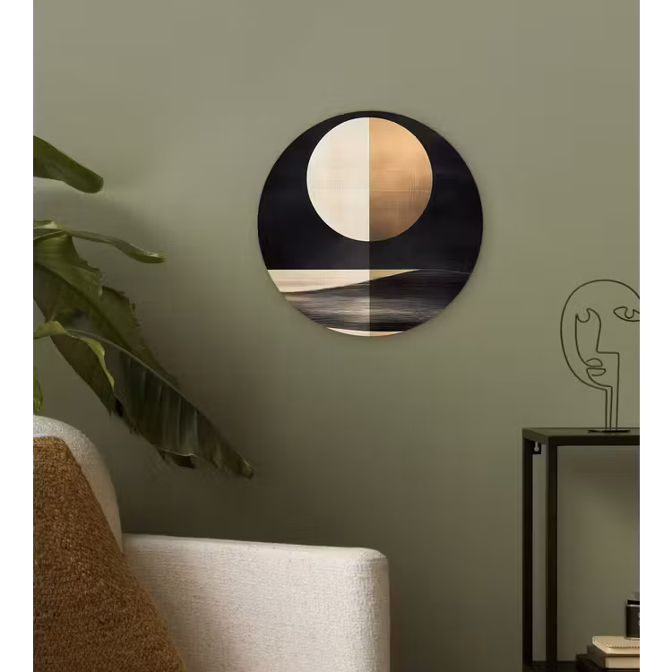 Maan - Cirkel - Goud Wandcirkel plexiglas klein -sfeer3