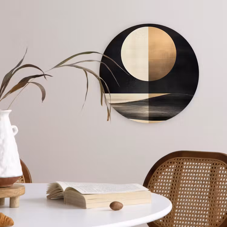 Maan - Cirkel - Goud Wandcirkel plexiglas klein -sfeer4