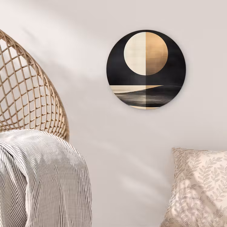 Maan - Cirkel - Goud Wandcirkel plexiglas klein -sfeer5