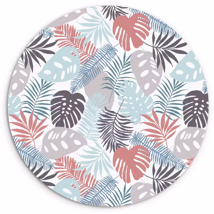 Monstera - Pastel - Bladeren - Tropical Wandcirkel plexiglas klein -3d