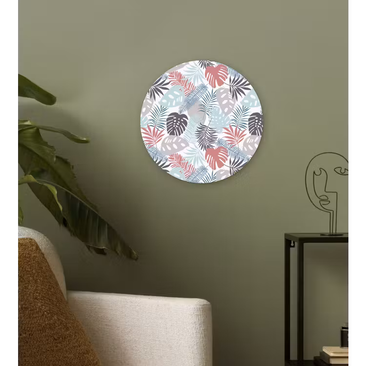 Monstera - Pastel - Bladeren - Tropical Wandcirkel plexiglas klein -sfeer3