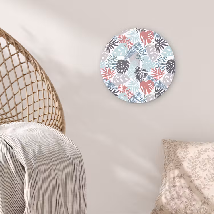 Monstera - Pastel - Bladeren - Tropical Wandcirkel plexiglas klein -sfeer5