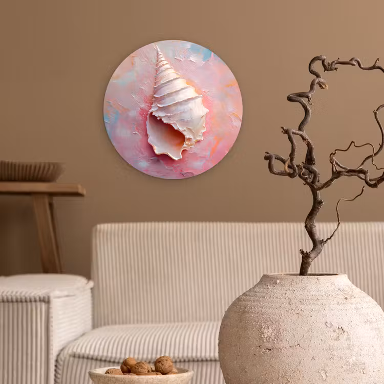 Schelp - Pastel - Pink Wandcirkel plexiglas klein -sfeer1