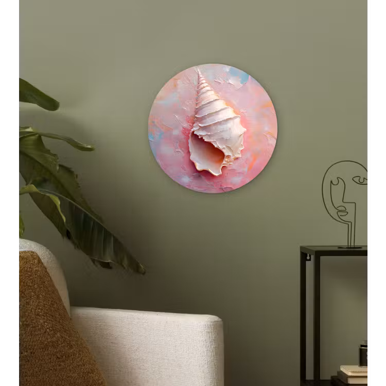 Schelp - Pastel - Pink Wandcirkel plexiglas klein -sfeer3