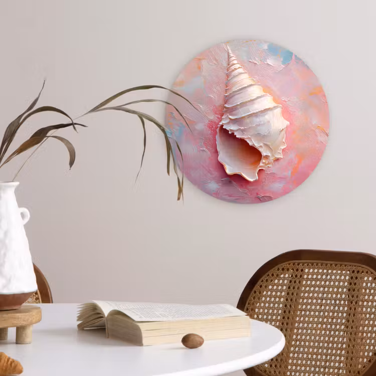 Schelp - Pastel - Pink Wandcirkel plexiglas klein -sfeer4