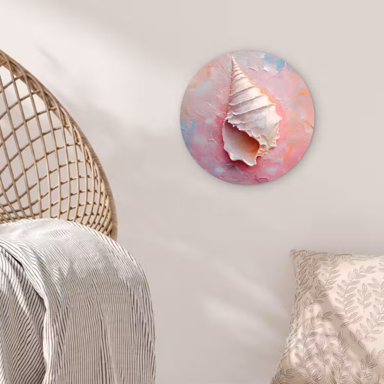 Schelp - Pastel - Pink Wandcirkel plexiglas klein -sfeer5