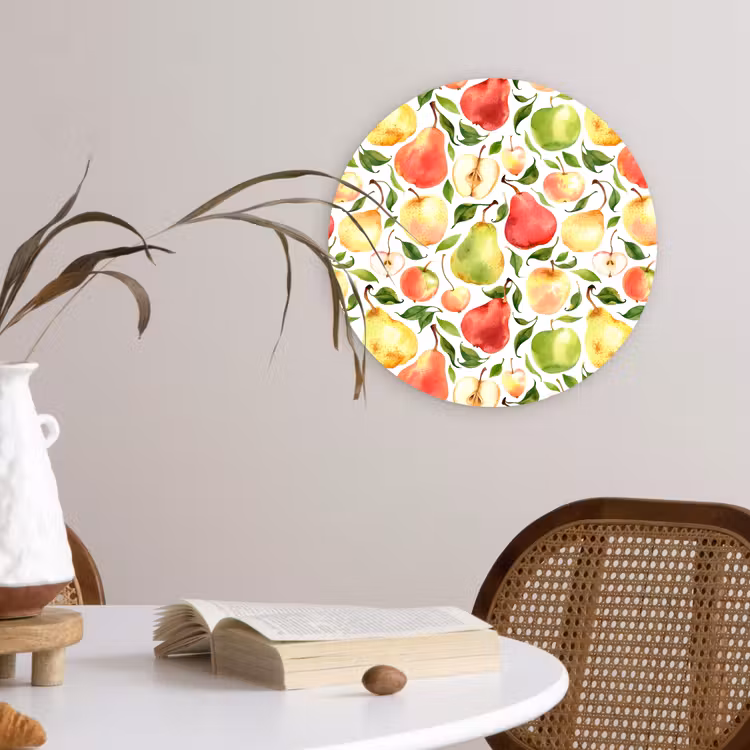 Schilder - Appels - Peren Wandcirkel plexiglas klein 852 -sfeer4