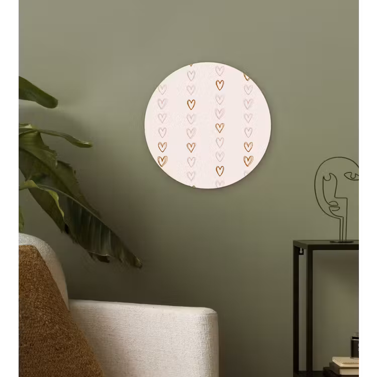 Patroon - Hartjes - Lichtroze Wandcirkel plexiglas klein 852 -sfeer3