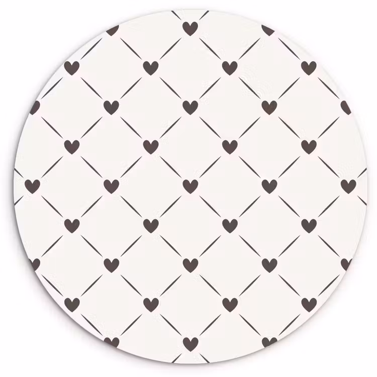 Patroon - Hartjes - Strepen - Ruiten Wandcirkel plexiglas klein 852 -3d