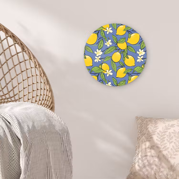 Patroon - Citroen - Illustratie Wandcirkel plexiglas klein 852 -sfeer5