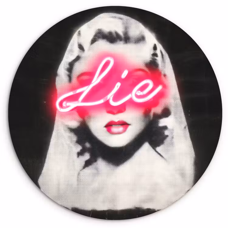Neon - Letters - Vintage - Vrouw Wandcirkel plexiglas klein -3d