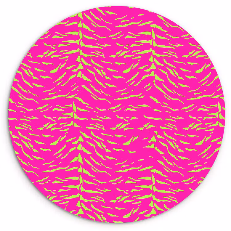 Neon - Groen - Roze - Tijger Wandcirkel plexiglas klein 852 -3d