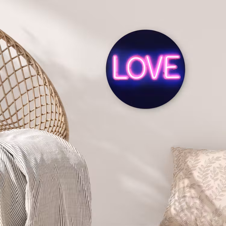 Neon - Love - Valentijn Wandcirkel plexiglas klein -sfeer5