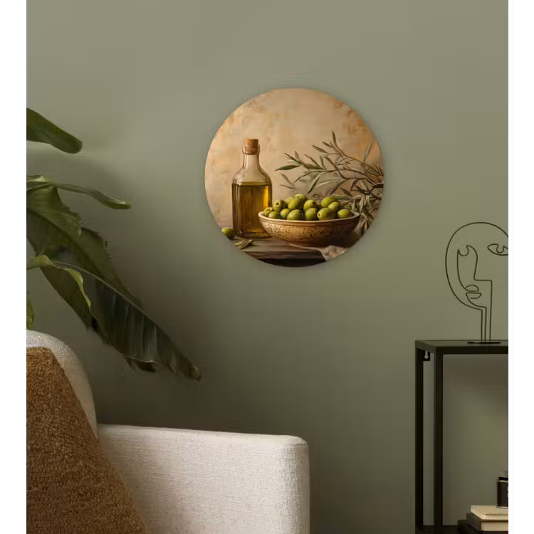 Olijven - Stilleven - Vintage Wandcirkel plexiglas klein -sfeer3