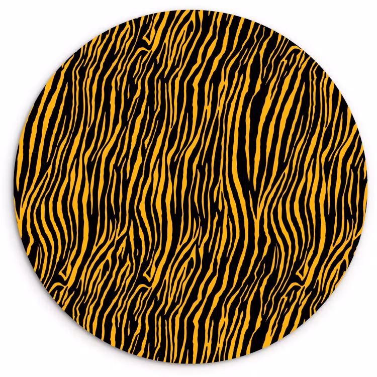 Oranje - Tijger - Zwart - Patroon Wandcirkel plexiglas klein 852 -3d