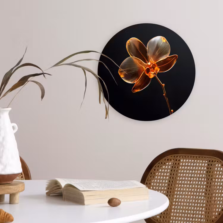 Orchidee - Doorzichtig - Bloem Wandcirkel plexiglas klein -sfeer4