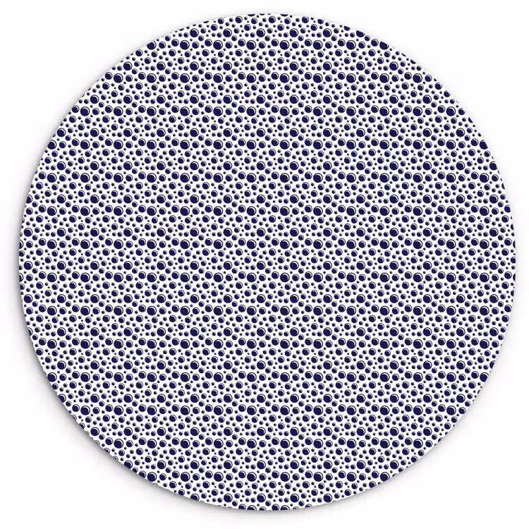Oceaan - Bubbel - Blauw - Wit Wandcirkel plexiglas klein 852 -3d