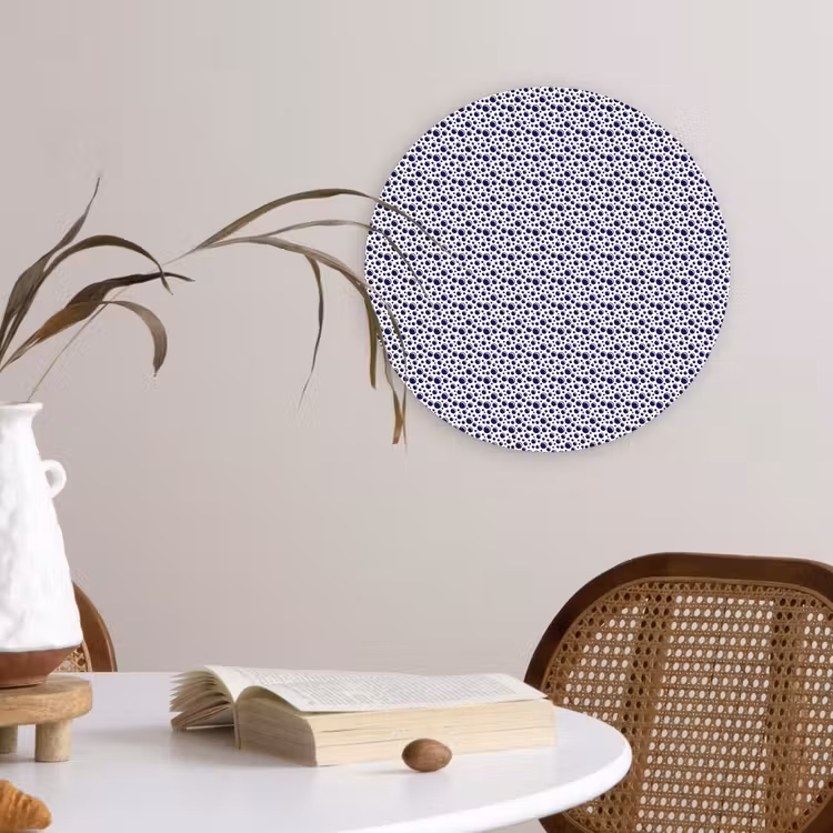 Oceaan - Bubbel - Blauw - Wit Wandcirkel plexiglas klein 852 -sfeer4
