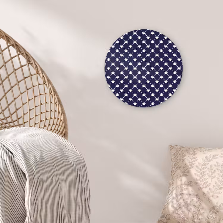 Oceaan - Schelp - Blauw - Wit Wandcirkel plexiglas klein 852 -sfeer5