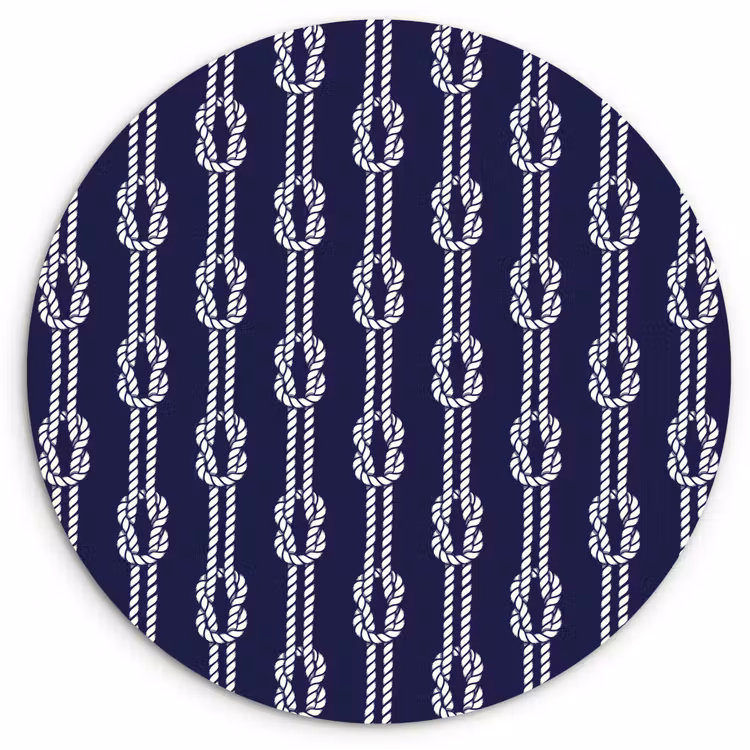 Oceaan - Touw - Blauw - Wit Wandcirkel plexiglas klein 852 -3d
