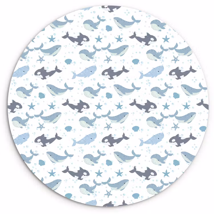 Oceaan - Walvis - Orka - Blauw Wandcirkel plexiglas klein 852 -3d