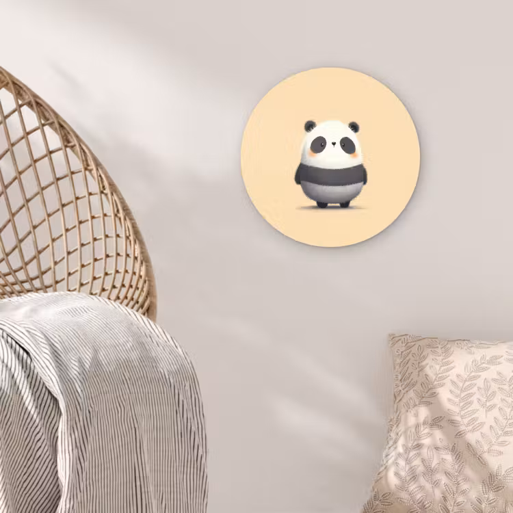 Panda - Beige - Minimalistisch Wandcirkel plexiglas klein -sfeer5