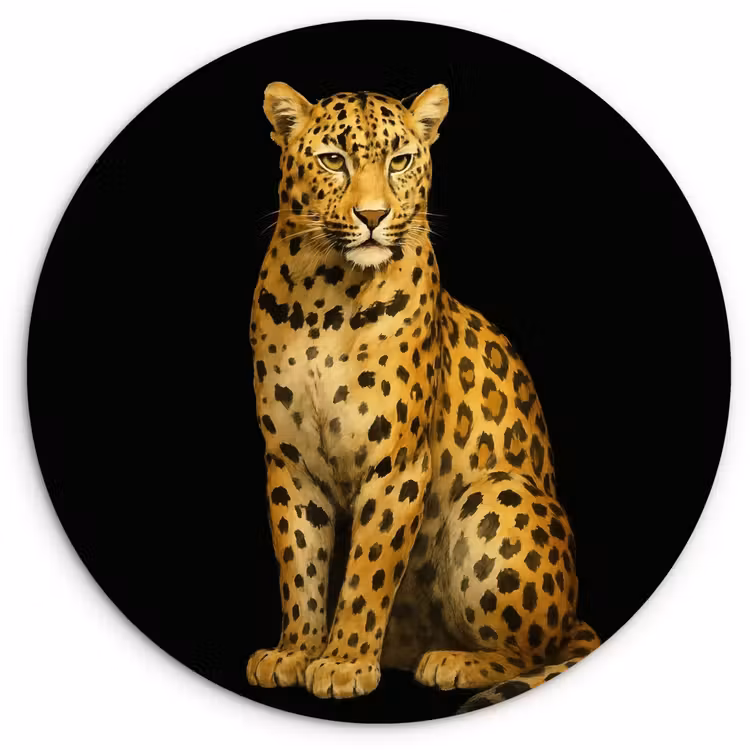 Panter - Realistisch - Bruin Wandcirkel plexiglas klein -3d