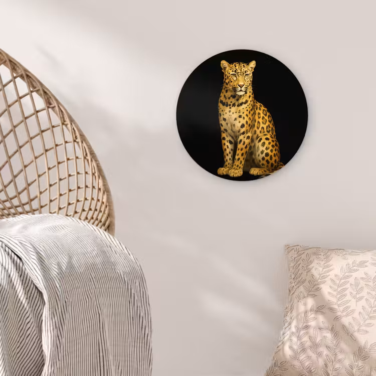 Panter - Realistisch - Bruin Wandcirkel plexiglas klein -sfeer5