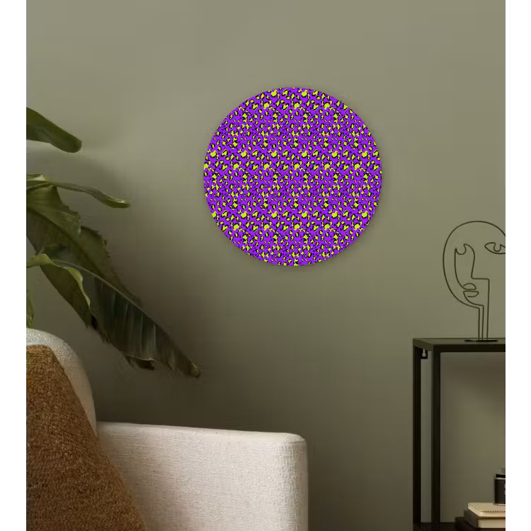 Panterprint - Paars - Groen - Neon Wandcirkel plexiglas klein 852 -sfeer3