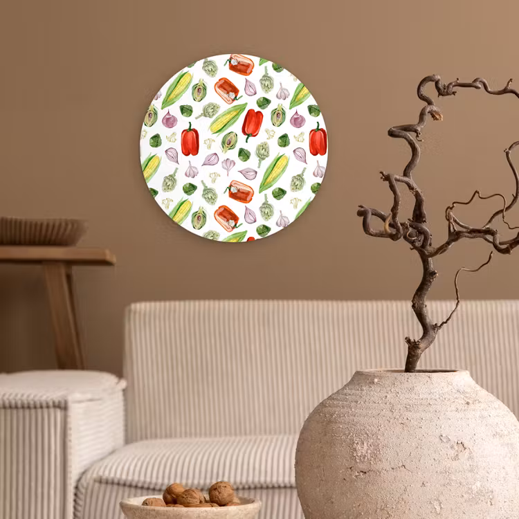 Paprika - Mais - Oost Wandcirkel plexiglas klein 852 -sfeer1
