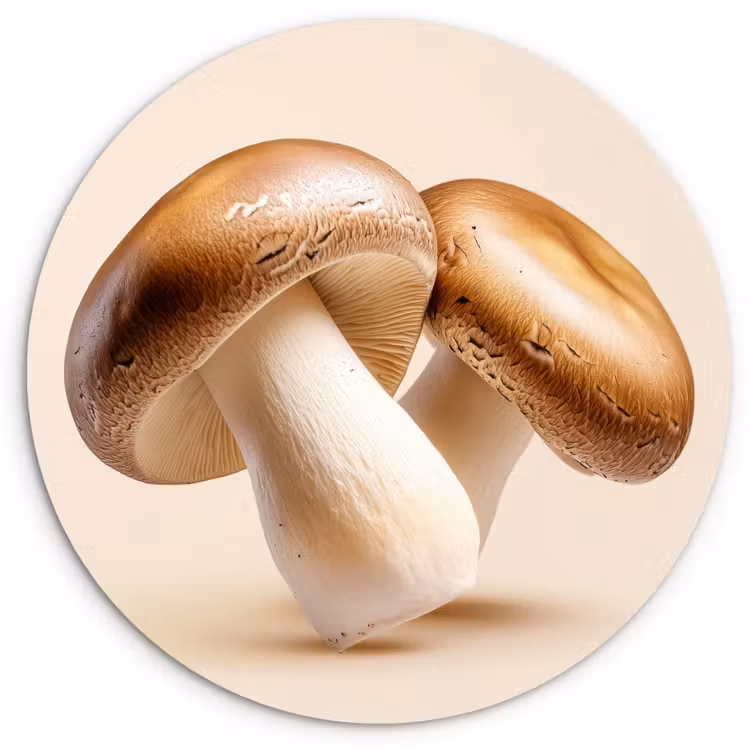 Champignons - Zacht - Beige Wandcirkel plexiglas klein -3d