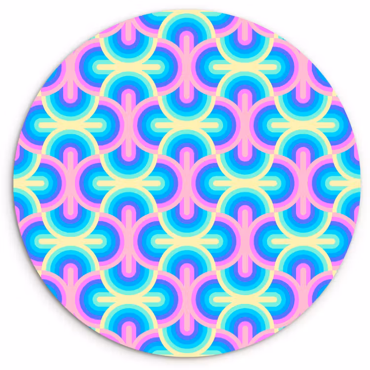 Regenboog - Neon - Kleuren Wandcirkel plexiglas klein 852 -3d