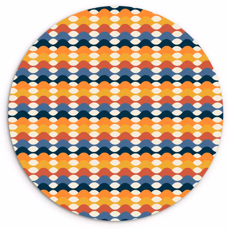 Retro - Disco - Golven Wandcirkel plexiglas klein 852 -3d