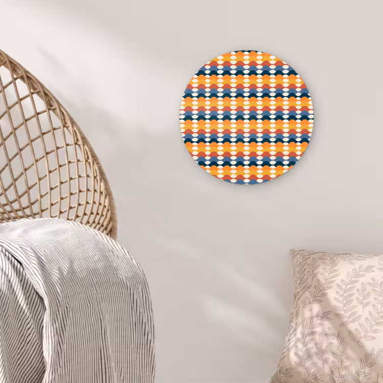 Retro - Disco - Golven Wandcirkel plexiglas klein 852 -sfeer5