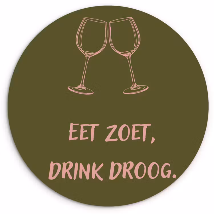 Roze - Groen - Wijn - Quote Wandcirkel plexiglas klein -3d