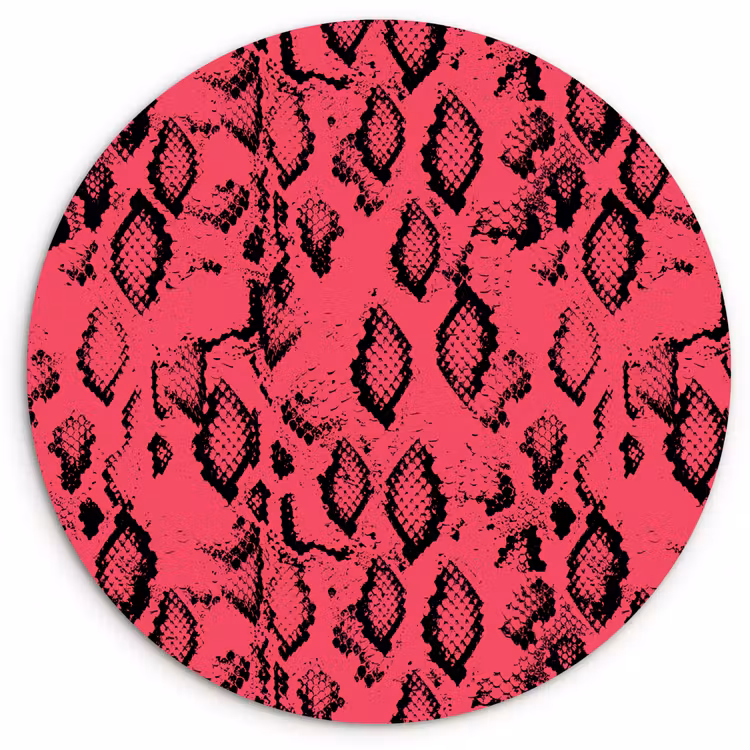 Roze - Slang - Motief Wandcirkel plexiglas klein 852 -3d