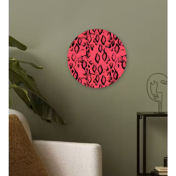 Roze - Slang - Motief Wandcirkel plexiglas klein 852 -sfeer3