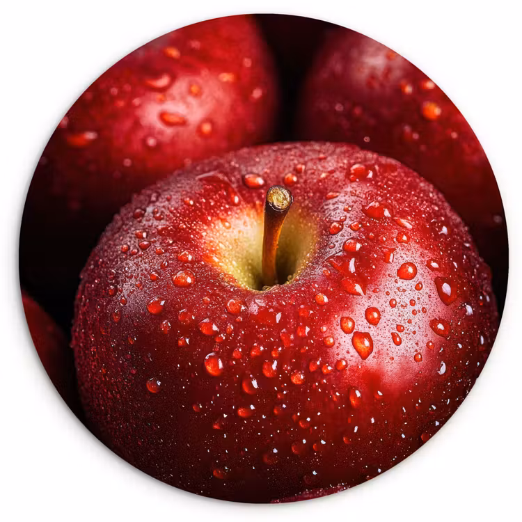 Rood - Appels - Fruit Wandcirkel plexiglas klein -3d