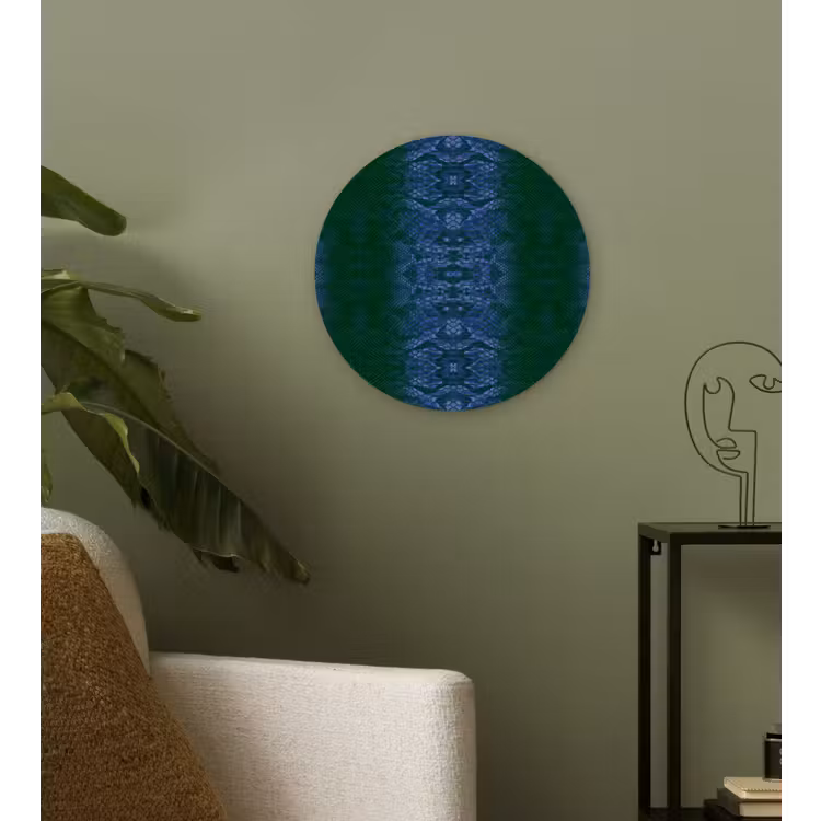 Slang - Boa - Blauw - Groen Wandcirkel plexiglas klein 852 -sfeer3